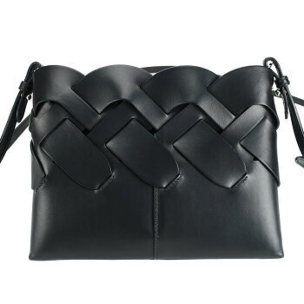 Prada Bag Nero Crossbody Pochette Leather Shoulder Black Braided